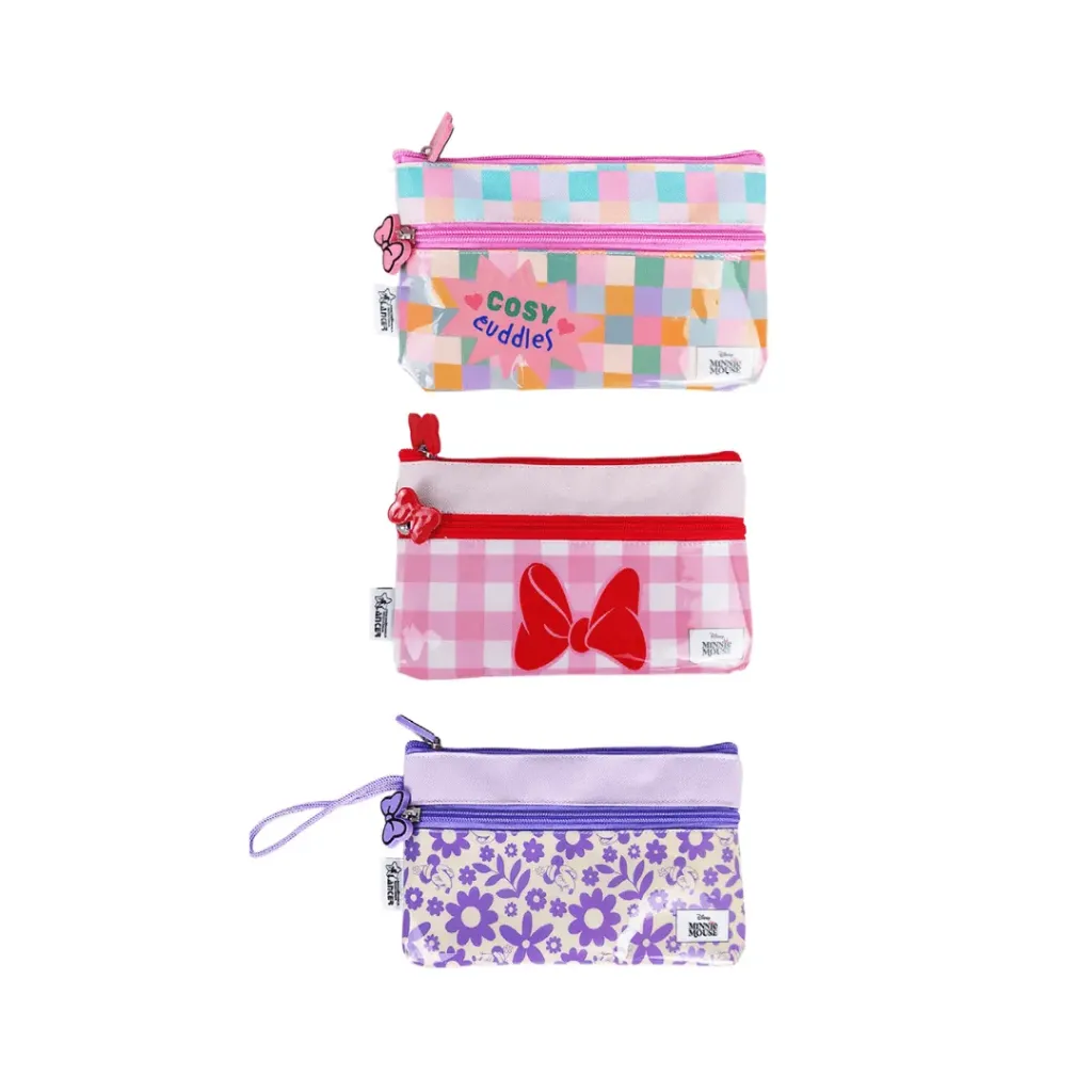 CARTUCHERA 2 BOLSILLOS MINNIE 23X16.5CM