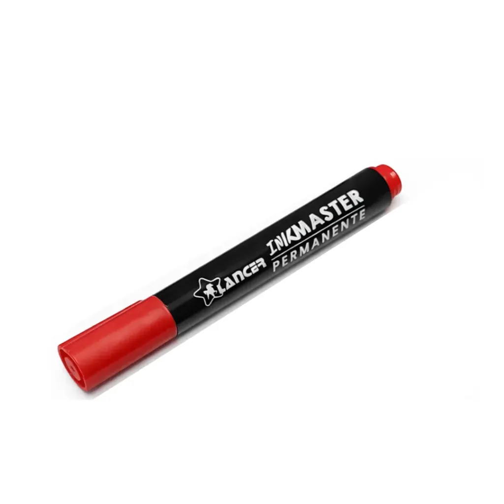 MARCADOR PERMANENTE LANCER PUNTA BISEL ROJO