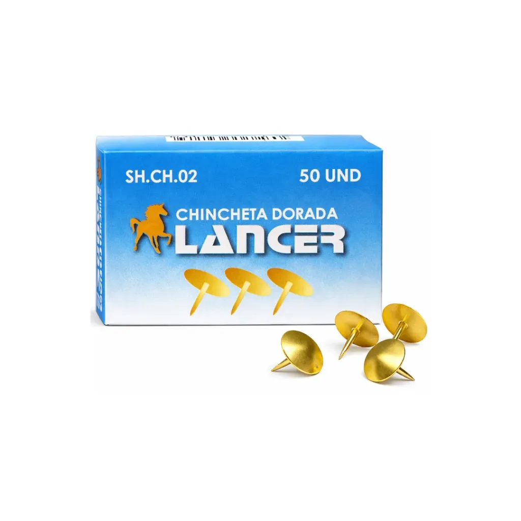 CHINCHETA DORADA DE 50 UNIDADES LANCER (TACHUELA)